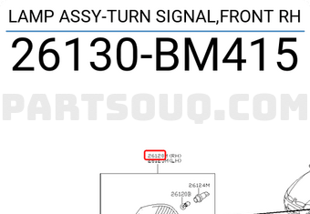 Nissan 26130BM415 LAMP ASSY-TURN SIGNAL,FRONT RH