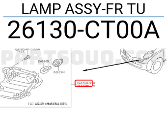 Nissan 26130CT00A LAMP ASSY-FR TU