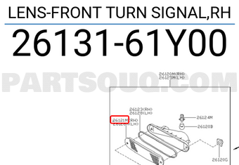 Nissan 2613161Y00 LENS-FRONT TURN SIGNAL,RH