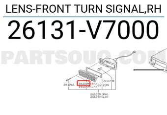 Nissan 26131V7000 LENS-FRONT TURN SIGNAL,RH