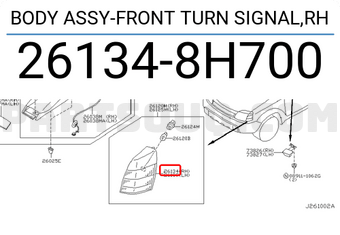Nissan 261348H700 BODY ASSY-FRONT TURN SIGNAL,RH