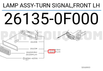 Nissan 261350F000 LAMP ASSY-TURN SIGNAL,FRONT LH