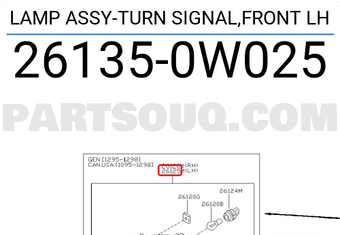 Nissan 261350W025 LAMP ASSY-TURN SIGNAL,FRONT LH