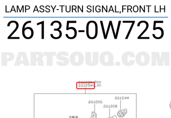 Nissan 261350W725 LAMP ASSY-TURN SIGNAL,FRONT LH