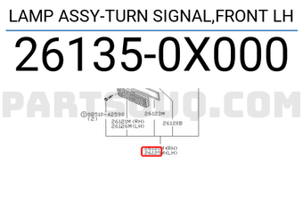 LAMP ASSY-TURN SIGNAL,FRONT LH 261350X000 | Nissan Parts LAMP ASSY-TURN SIGNAL,FRONT LH 261350X000 | Nissan Parts