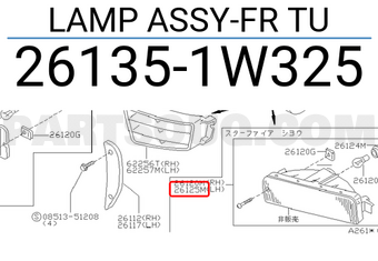 Nissan 261351W325 LAMP ASSY-FR TU