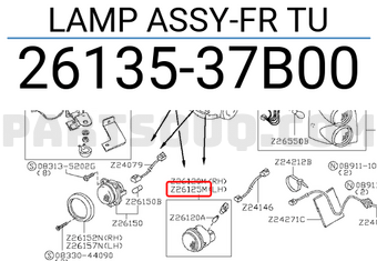 Nissan 2613537B00 LAMP ASSY-FR TU