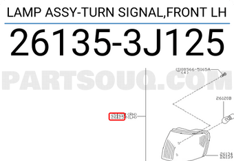 Nissan 261353J125 LAMP ASSY-TURN SIGNAL,FRONT LH