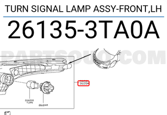 Nissan 261353TA0A TURN SIGNAL LAMP ASSY-FRONT,LH