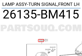 Nissan 26135BM415 LAMP ASSY-TURN SIGNAL,FRONT LH