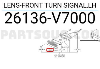 Nissan 26136V7000 LENS-FRONT TURN SIGNAL,LH