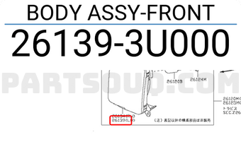 Nissan 261393U000 BODY ASSY-FRONT