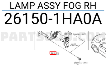 Nissan 261501HA0A LAMP ASSY FOG RH