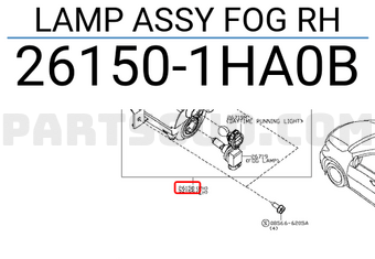 Nissan 261501HA0B LAMP ASSY FOG RH