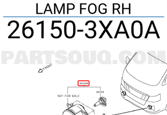 Nissan 261503XA0A LAMP FOG RH