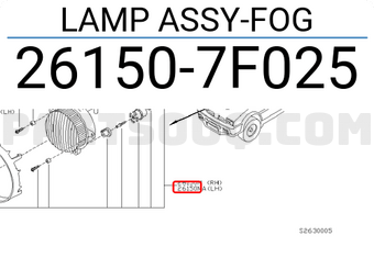 Nissan 261507F025 LAMP ASSY-FOG