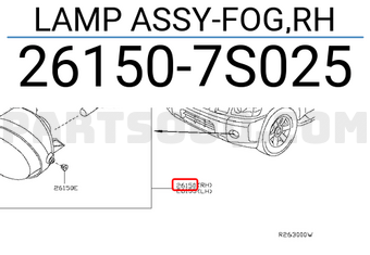 Nissan 261507S025 LAMP ASSY-FOG,RH