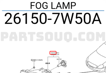Nissan 261507W50A FOG LAMP