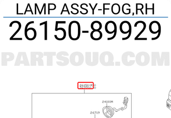 Nissan 2615089929 LAMP ASSY-FOG,RH