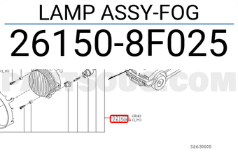 Nissan 261508F025 LAMP ASSY-FOG