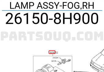 Nissan 261508H900 LAMP ASSY-FOG,RH