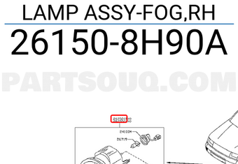 Nissan 261508H90A LAMP ASSY-FOG,RH
