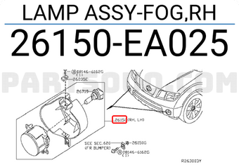 Nissan 26150EA025 LAMP ASSY-FOG,RH