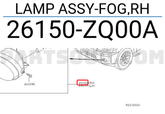 Nissan 26150ZQ00A LAMP ASSY-FOG,RH
