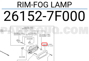 Nissan 261527F000 RIM-FOG LAMP