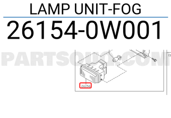 Nissan 261540W001 LAMP UNIT-FOG