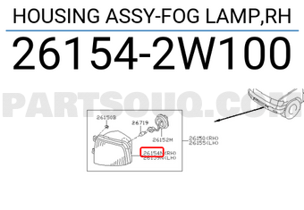 Nissan 261542W100 HOUSING ASSY-FOG LAMP,RH