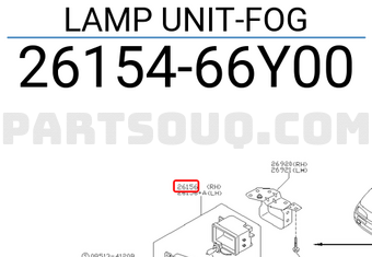 Nissan 2615466Y00 LAMP UNIT-FOG