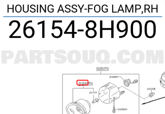 Nissan 261548H900 HOUSING ASSY-FOG LAMP,RH