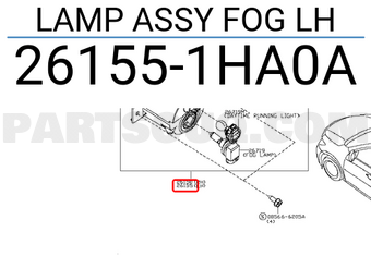 Nissan 261551HA0A LAMP ASSY FOG LH