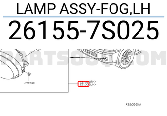 Nissan 261557S025 LAMP ASSY-FOG,LH