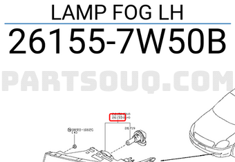 Nissan 261557W50B LAMP FOG LH