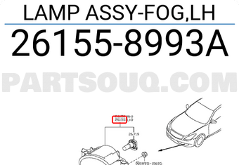 Nissan 261558993A LAMP ASSY-FOG,LH