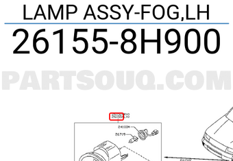 Nissan 261558H900 LAMP ASSY-FOG,LH