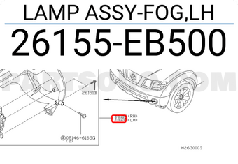 Nissan 26155EB500 LAMP ASSY-FOG,LH