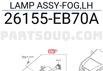 Nissan 26155EB70A LAMP ASSY-FOG,LH
