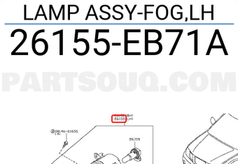 Nissan 26155EB71A LAMP ASSY-FOG,LH