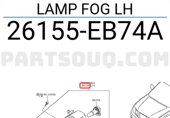 Nissan 26155EB74A LAMP FOG LH