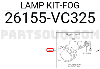Nissan 26155VC325 LAMP KIT-FOG