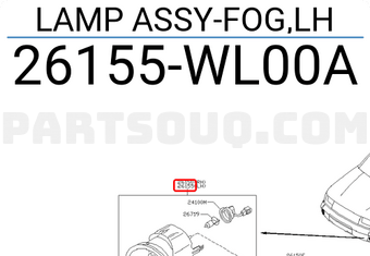 Nissan 26155WL00A LAMP ASSY-FOG,LH