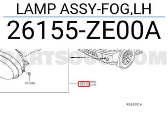 Nissan 26155ZE00A LAMP ASSY-FOG,LH