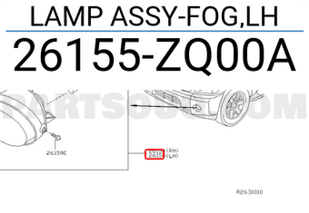 Nissan 26155ZQ00A LAMP ASSY-FOG,LH