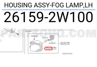 Nissan 261592W100 HOUSING ASSY-FOG LAMP,LH