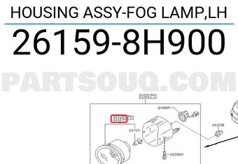 Nissan 261598H900 HOUSING ASSY-FOG LAMP,LH