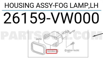 Nissan 26159VW000 HOUSING ASSY-FOG LAMP,LH