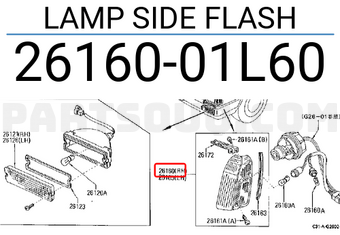 Nissan 2616001L60 LAMP SIDE FLASH
